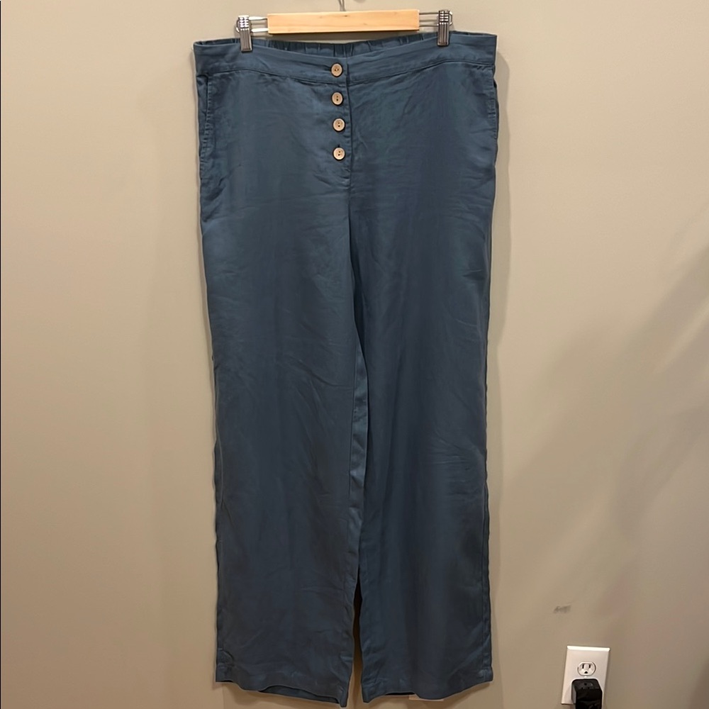 J. Jill Wide Leg Linen Lyocell Pants